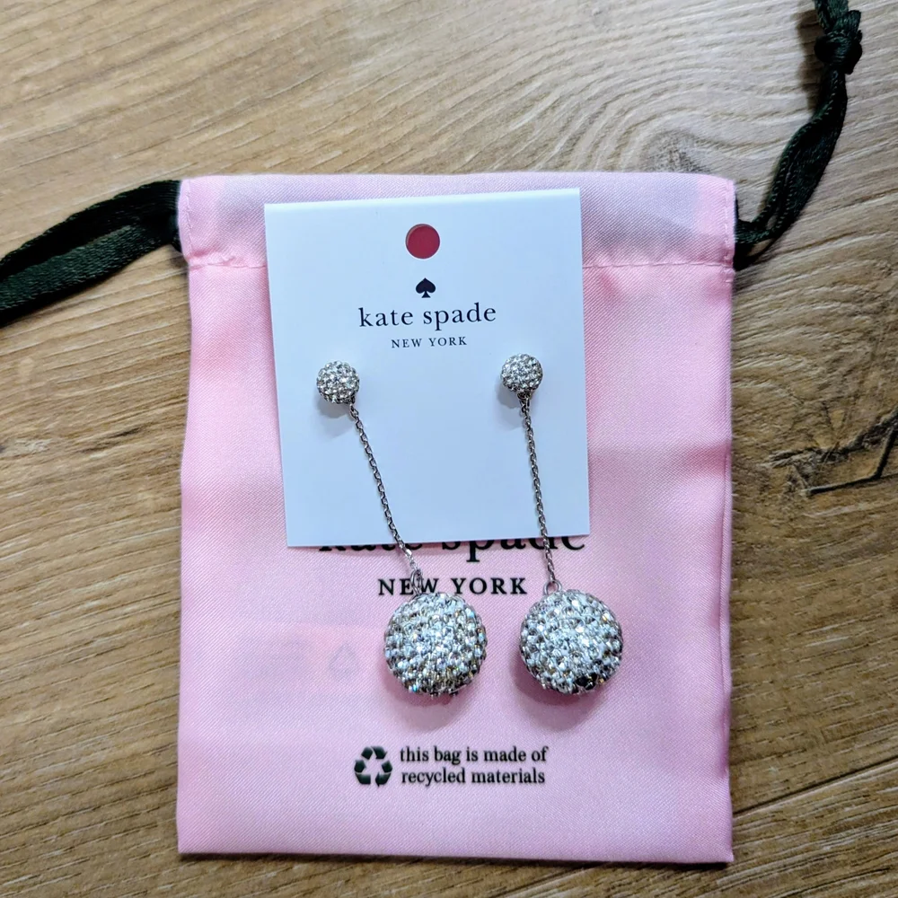 kate spade Razzle Dazzle Linear Drop Earrings - Silver - Picture 2 of 3